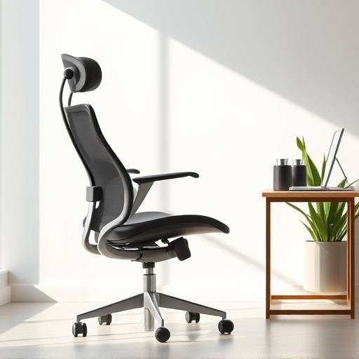 Fotografia de uma cadeira de escritório ergonômica