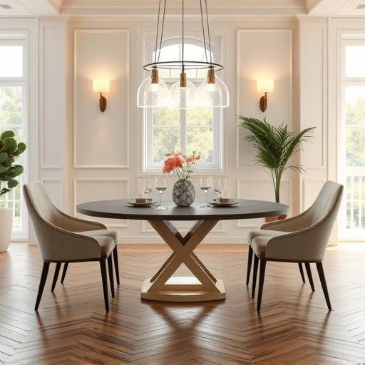 Fotografia de uma mesa de jantar elegante