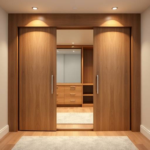 Guarda-roupa espaäoso com portas de correr e espelho